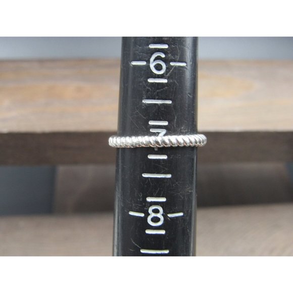 Size 7 Sterling Silver Halo Style CZ Braided Band Ring Vintage Statement - Picture 6 of 8